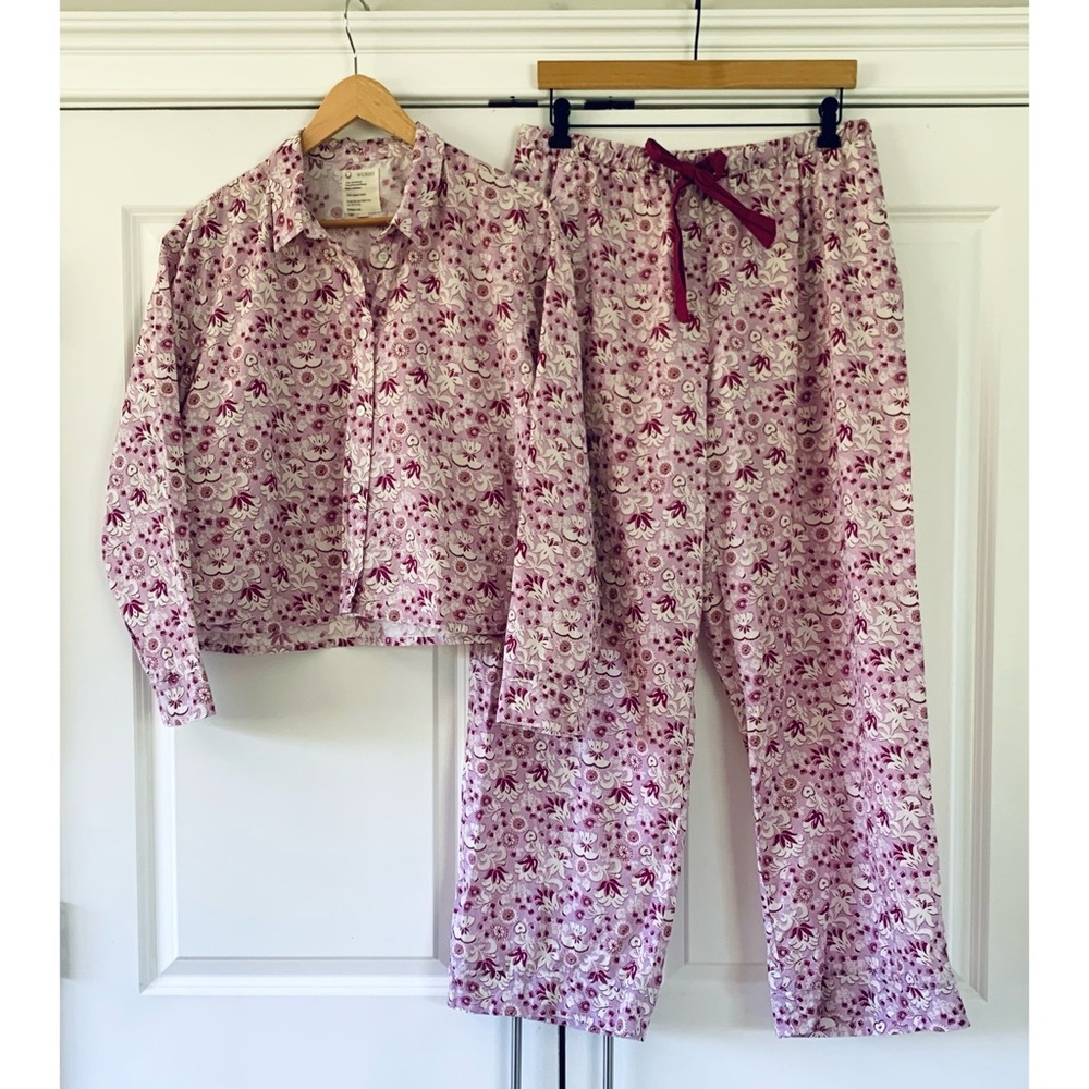 For Days Pajama Set Organic Cotton Poplin Printed Long Sleeve Top Pants Size XL - Picture 3 of 8